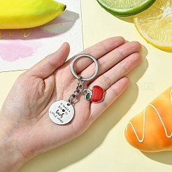Porte-clés en acier inoxydable et alliage émaillé&nbsp;KEYC-YW00077