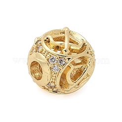 Perline zirconi micro pave  in ottone&nbsp;KK-Z095-04G-09