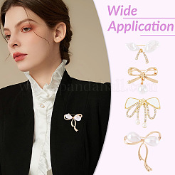 4 Stück 4 Stile Bowknot Legierung Strass Broschen für Frauen&nbsp;JEWB-TA0001-30