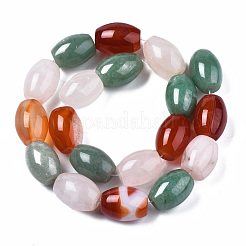 Fili di perle di avventurina verde naturale e quarzo rosa e agata rossa&nbsp;G-S364-093