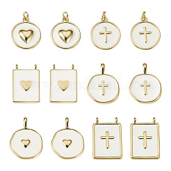 12 pz 6 stili pendenti in ottone smaltato&nbsp;KK-TA0008-59