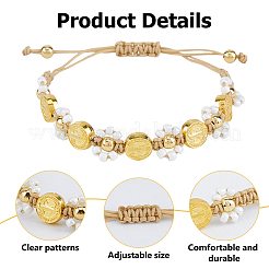6 Stück geflochtenes Armband aus Legierung und Glasperlen&nbsp;BJEW-DC00025