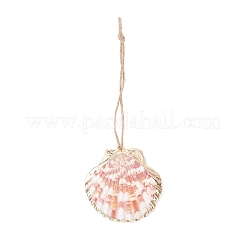 Decorazioni pendenti con conchiglie di mare galvanizzate&nbsp;HJEW-JM04620