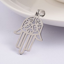 Hamsa Hand/Hand der Fatima/Hand der Miriam 304 Edelstahl Anhänger&nbsp;STAS-F016-18