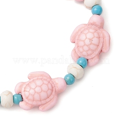 Stretch-Armbänder aus synthetischem Türkis und natürlichen Süßwassermuschelperlen für Damen&nbsp;BJEW-JB12017-01