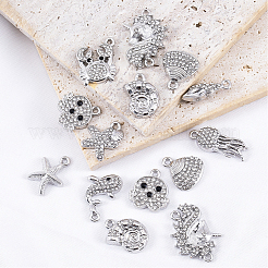 Pendenti con strass di cristallo in lega da 24 pz e 12 stili&nbsp;FIND-BM0001-79B