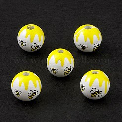 Gedruckte europäische Naturholzperlen&nbsp;WOOD-C015-09B