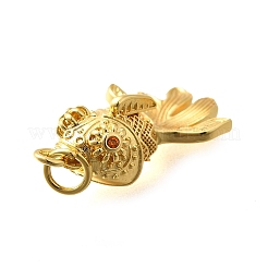 Pendentifs avec zircon cubiques à micro-pavés en laiton&nbsp;KK-R217-01G-02