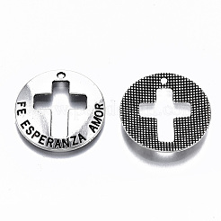 Tibetischer stil Aluminium Anhänger & Charms&nbsp;LS-TIBE-S314-124AS-RS