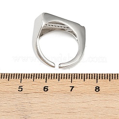 Verstellbare Manschettenringe aus Messing mit Mikropavé und Zirkonia&nbsp;RJEW-C140-01P