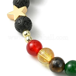 Bracelet sur le thème des chakras avec pierres précieuses naturelles et synthétiques mélangées&nbsp;BJEW-JB09806