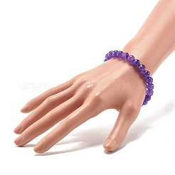 Natürliches Malaysien-Jade (gefärbtes) rundes Stretch-Perlenarmband&nbsp;BJEW-JB07635