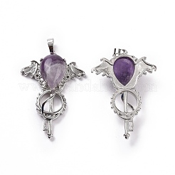 Tropfenanhänger aus natürlichem Amethyst&nbsp;G-P496-03P-21