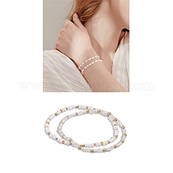 2 pièces 2 styles de perles de rocaille en verre ensembles de bracelets extensibles&nbsp;BJEW-SW001591
