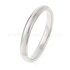 201 bracelets côtelés en acier inoxydable pour femmes&nbsp;BJEW-T024-02P