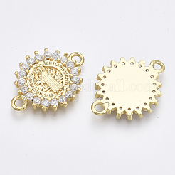 Connecteurs de liaisons en zircone cubique micro pavé en laiton&nbsp;ZIRC-T005-035B-G