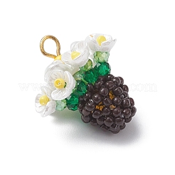Blumenanhänger aus Glasperlen aus Harz&nbsp;PALLOY-MZ01106-02