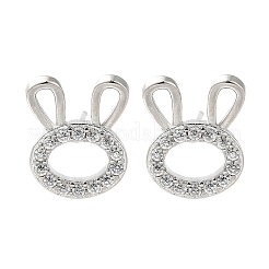 Ohrstecker aus Messing mit Mikropavé und Zirkonia in Hasenkopf-Optik&nbsp;EJEW-D304-39P