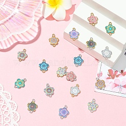 9 pièces 9 couleurs alliage émail connecteur breloques&nbsp;FIND-YW0008-60G