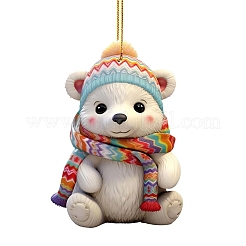 Orso polare con sciarpa ornamenti acrilici appesi&nbsp;PW-WGD777E-01
