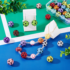 30 Stück Strassperlen aus Kunstharz mit Sportmotiv.&nbsp;RESI-TA0003-96A