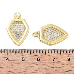 Porte micro ouvrent pendentifs zircone cubique en laiton de placage&nbsp;KK-Z071-47G