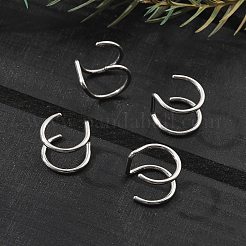304 Edelstahl 2-reihiger Nasenring zum Anklipsen&nbsp;AJEW-A062-07P