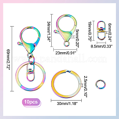 Regenbogenfarbene geteilte Schlüsselanhänger aus Legierung&nbsp;FIND-PH0005-56