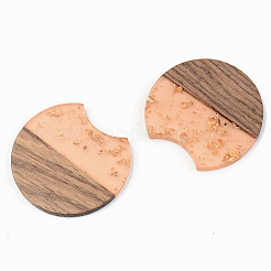 Pendentifs en résine transparente et bois de noyer&nbsp;RESI-S389-001A-B02