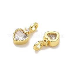 Breloques de zircone cubique clair pavés en laiton&nbsp;CU-CBA6E4E-19G-B