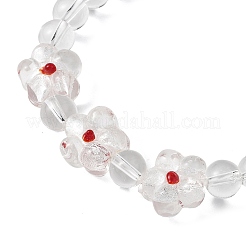 Bracelets extensibles en perles de verre cristal pour femmes&nbsp;BJEW-JB12791-01