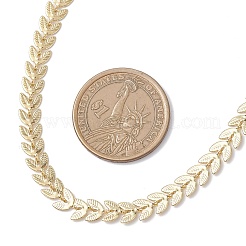 Collares de cadena de eslabones de hoja de latón de 6 mm para mujer&nbsp;NJEW-JN05582