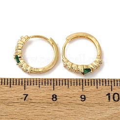 Orecchini a cerchio a goccia in ottone con micro pavé di zirconi cubici&nbsp;EJEW-S280-05G