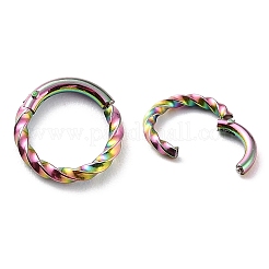 Pendientes de aro de anillo trenzado con revestimiento de iones (IP) para niñas y mujeres&nbsp;STAS-K233-02A-MC