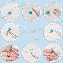 DIY-Sets zur Herstellung synthetischer türkisfarbener Perlen mit Anhängern aus Legierung&nbsp;DIY-SC0027-07