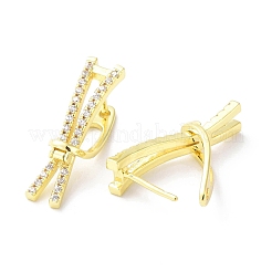 Arracadas con lazo y circonitas cúbicas transparentes&nbsp;EJEW-G333-08G