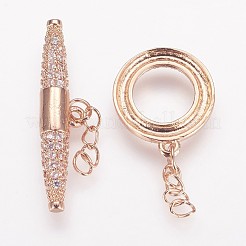 Fermaglio a ghiera in ottone micro pavè di zirconi cubici&nbsp;ZIRC-P050-11RG