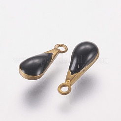 Antike vergoldete Emaille-Tropfenanhänger aus Messing&nbsp;X-KK-Q571-01H