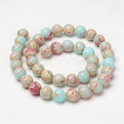 Brins de perles synthétiques aqua terra jasper&nbsp;G-P237-02-6mm