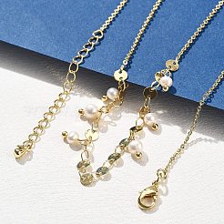 Collane in ottone rolo e catene piatte con paillettes per donna&nbsp;NJEW-D302-56