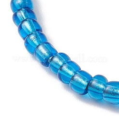 Set di braccialetti elasticizzati con perline di vetro con tavolozza di colori blu da 10 pz e 10 stili&nbsp;BJEW-MZ00096