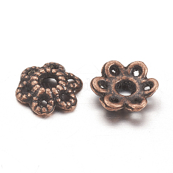 6 aleación de estilo tibetano de flores hueco tapas de abalorios -petal&nbsp;TIBE-S221-R-NR