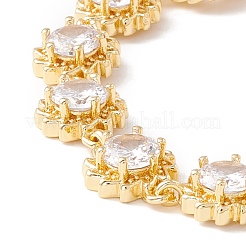 Bracciale con catene a maglie sole in zirconi chiari&nbsp;BJEW-I301-11G