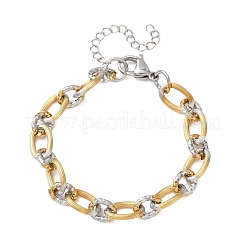 Bracelets à maillons ovales bicolores en acier inoxydable 304 de 8 mm&nbsp;SA-CBA725A-27GP