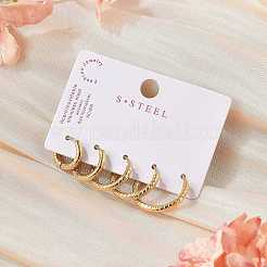 Pendientes de aro de acero inoxidable 304&nbsp;EJEW-R017-01G-02