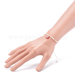 Pulseras de cuentas trenzadas de hilo de nylon ajustable&nbsp;BJEW-JB06009