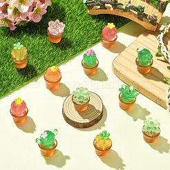 40 pièce de 8 styles de décorations d'affichage de cactus en résine transparente&nbsp;DJEW-CJ0001-31