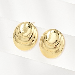 Orecchini a bottone ovali in ottone&nbsp;EJEW-H154-09B-G