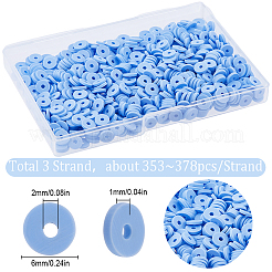 3 brin de perles rondes plates en argile polymère faites à la main&nbsp;CLAY-SC0001-69D