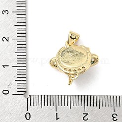 Pendenti in resina con micro pavé di zirconi cubici trasparenti in ottone&nbsp;KK-L239-048G-01